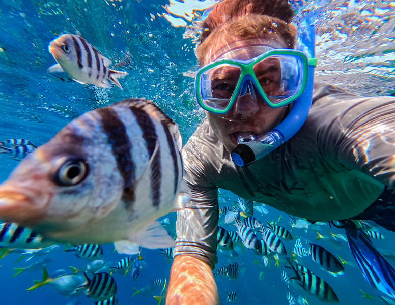 David Stock snorkeling in Palau