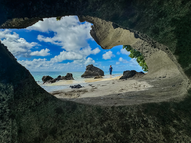 Lina Stock on a beach in Ngarchelong in northern Palau