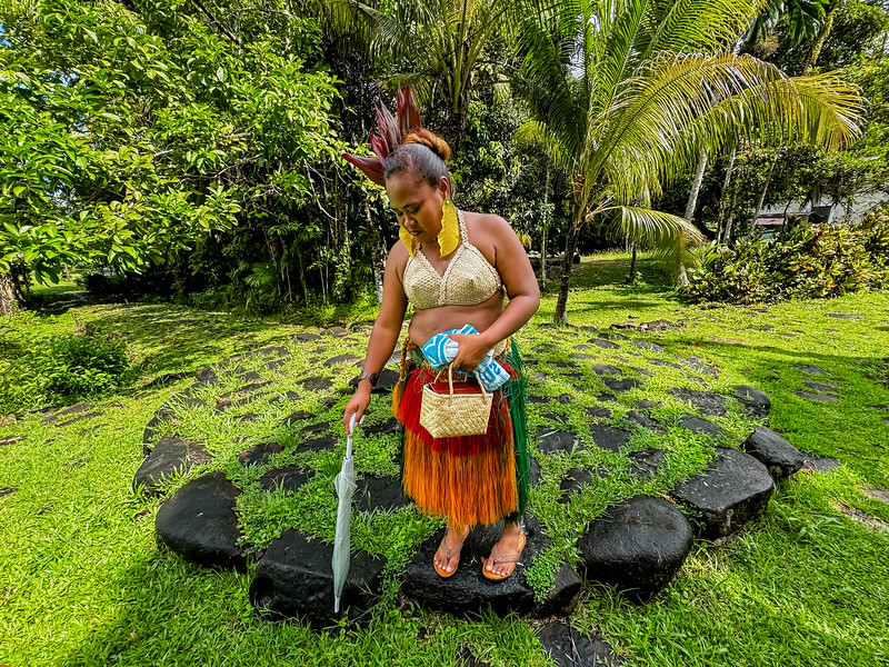 Palauan woman in Airai village in Palau