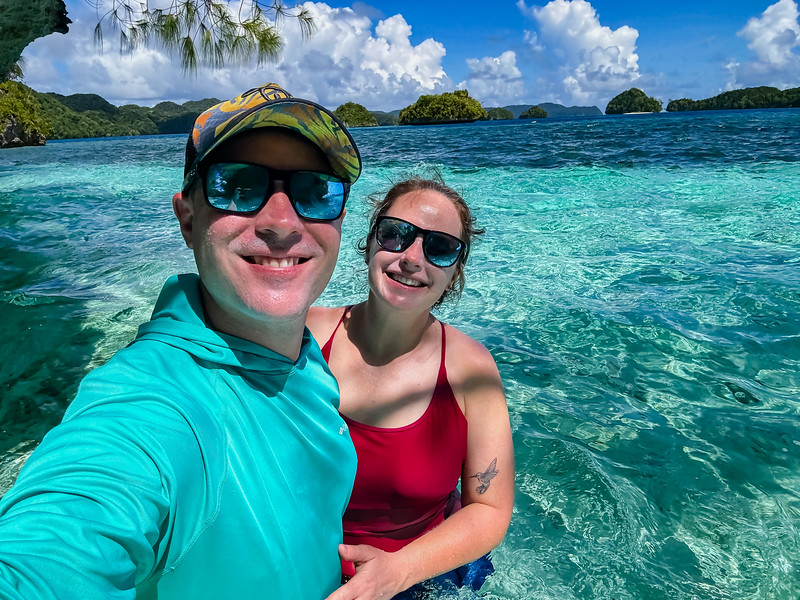 Lina and David Stock in Palau's Rock Islands