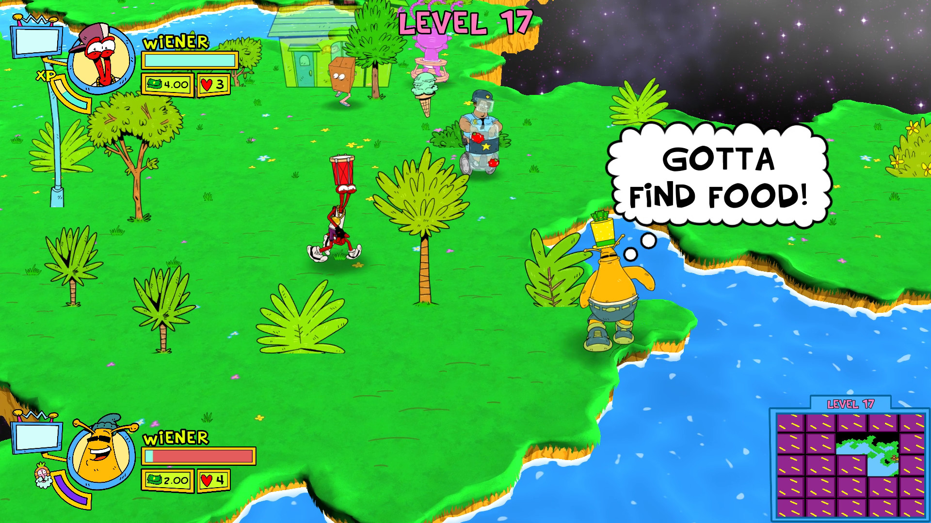 Toejam dan Earl mencari makanan