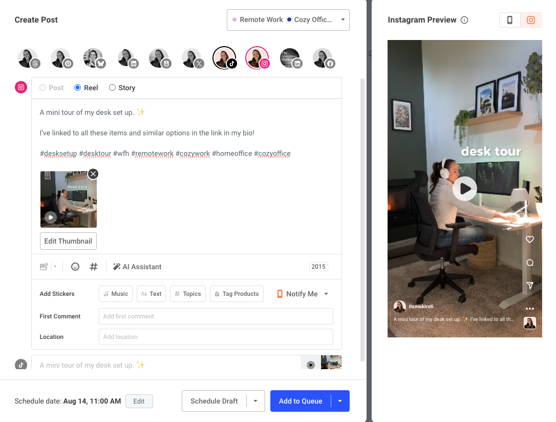 Komposer postingan media sosial beragampengetahuan