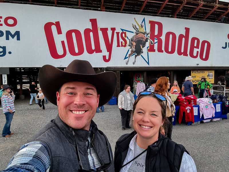 Lina and David Stock at the Cody Nite Rodeo in Wyoming