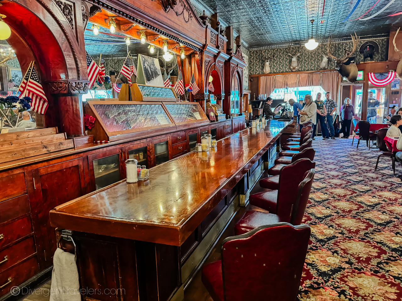The Grand Bar at the Irma Hotel in Cody, Wyoming