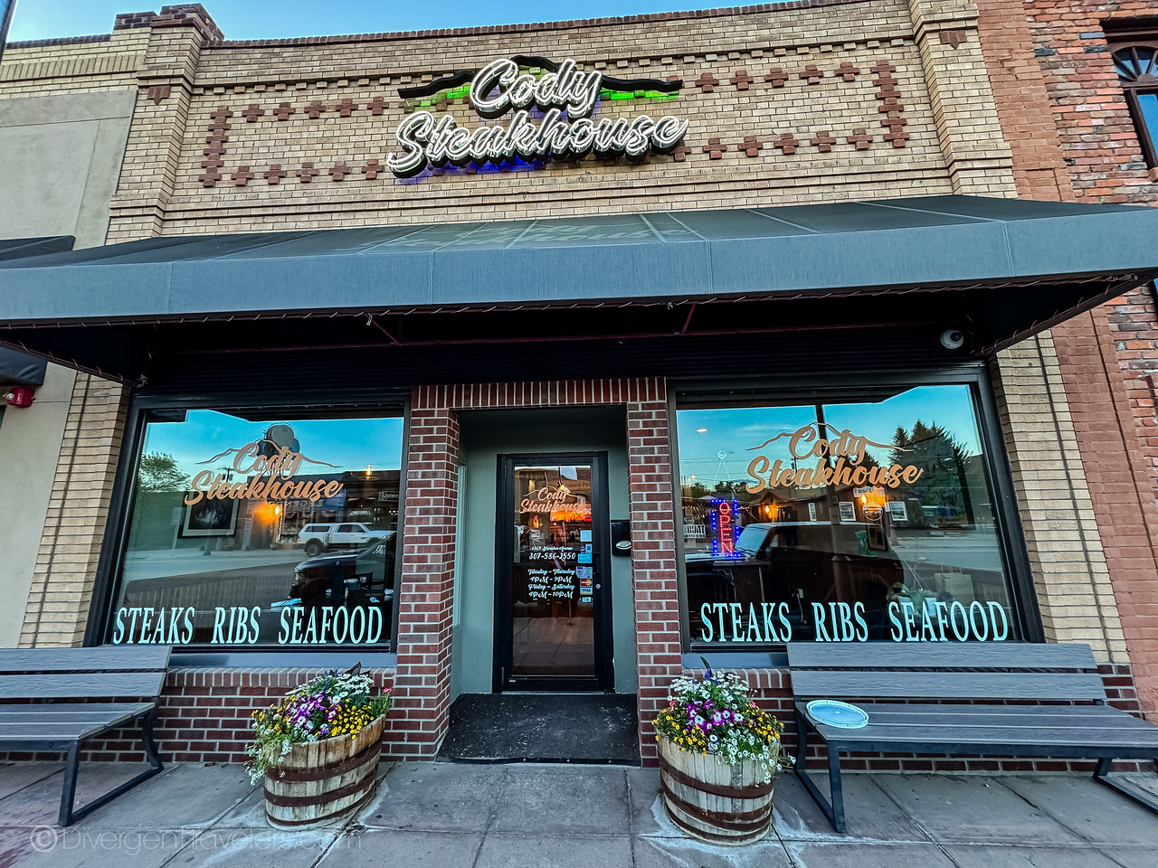 Outside of the Cody Steakhouse in Cody, Wyoming