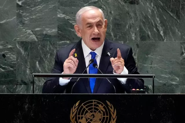 Benjamin Netanyahu berbicara di Majelis Umum PBB pada hari Jumat
