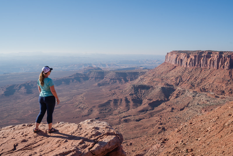 Lina Stock looking out over Canyonlands National Park.