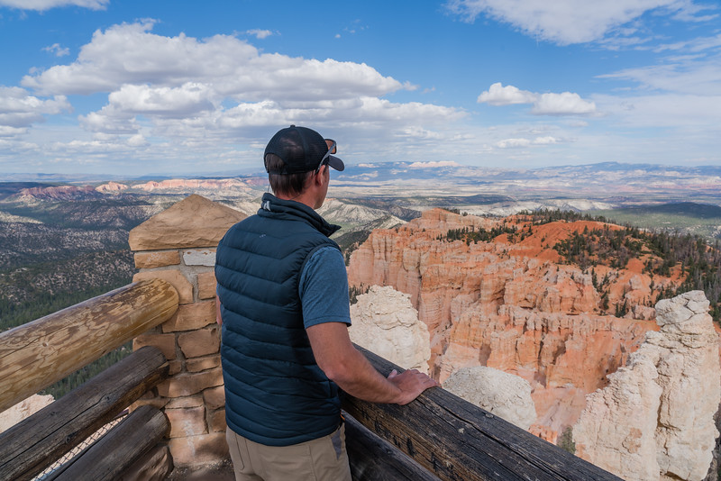 David Stock looking out over Bryce Canyon National Park at one of the scenic overlooks.