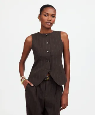 Rompi Scoopneck Payudara Tunggal Bergaris Madewell