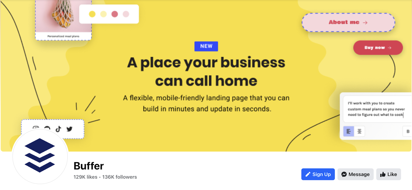 beragampengetahuan's Facebook cover photo showcasing the new Start Page product.