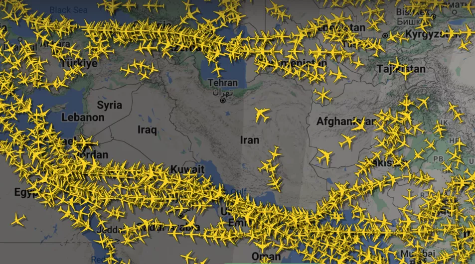 Radar Penerbangan - Wilayah Udara Iran Tertutup