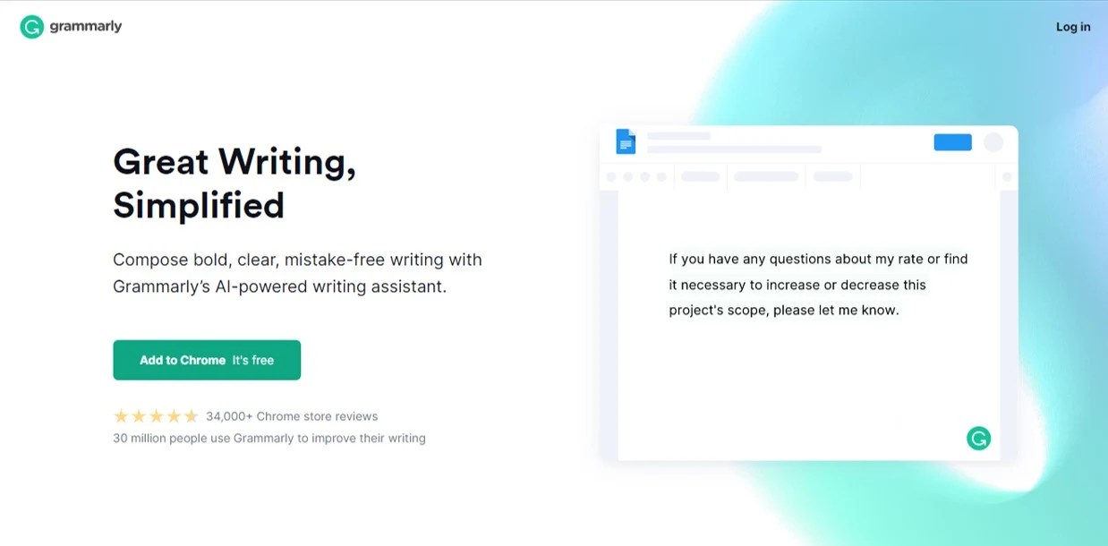 Grammarly grammar checker free blogging tool