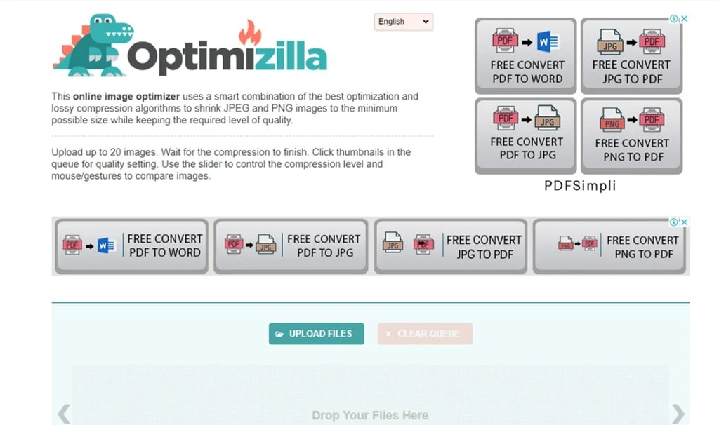 Optimizilla image optimization free blogging tool