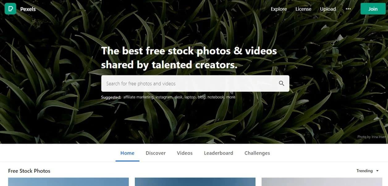 Pexels free stock photos blogging tool