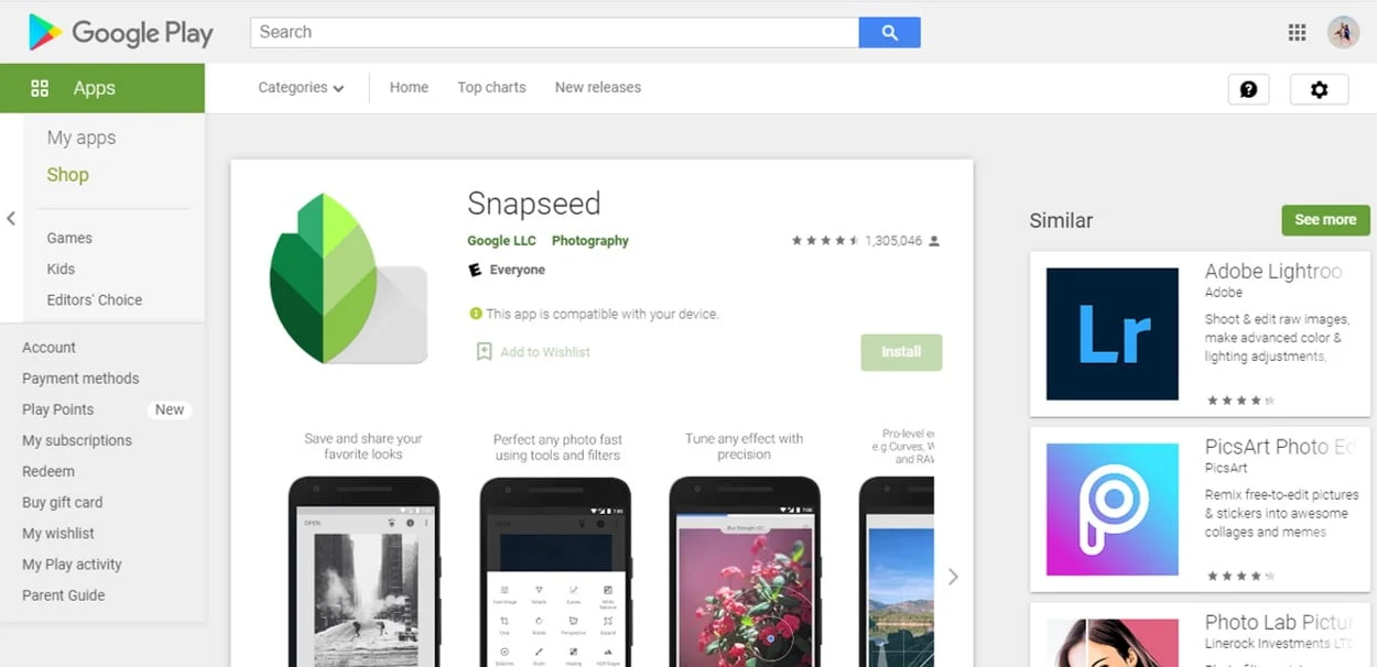 Snapseed photo editor free blogging tool