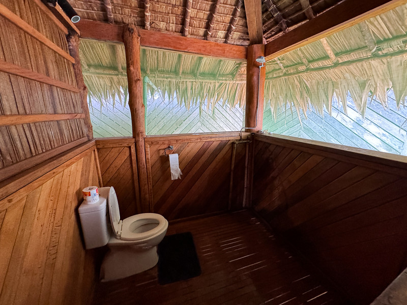 Fatboys Resort beach bungalow bathroom in the Solomon Islands