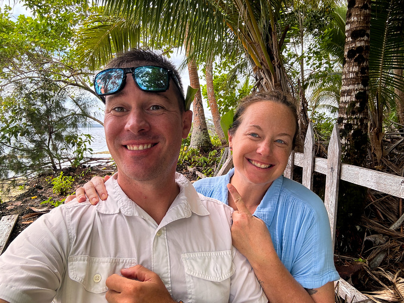 Lina Stock and David Stock at skull island in the Solomon Islands