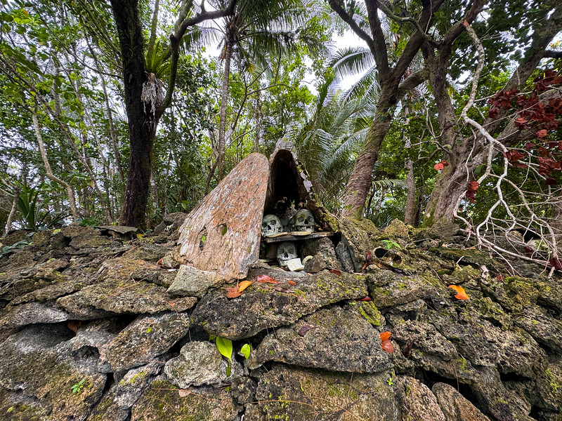 Skulls on Skull Island in the Solomon Islands