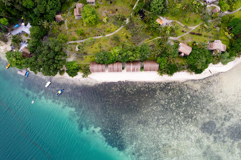 Aerial view of Zipolo Habu Resort, Munda, Solomon Islands