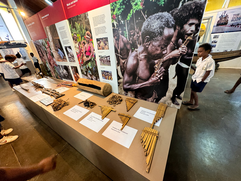Panpipe display in the Solomon Islands National Museum in Honiara