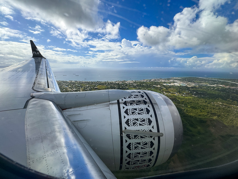View of Honiara from Fiji Airways airplane - Solomon Islands