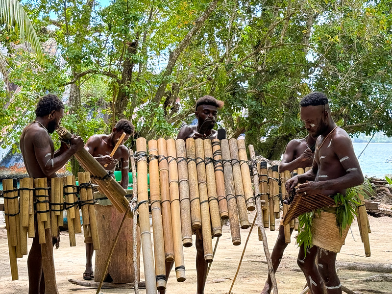 Panpipe performance at Roderick Bay, Solomon Islands