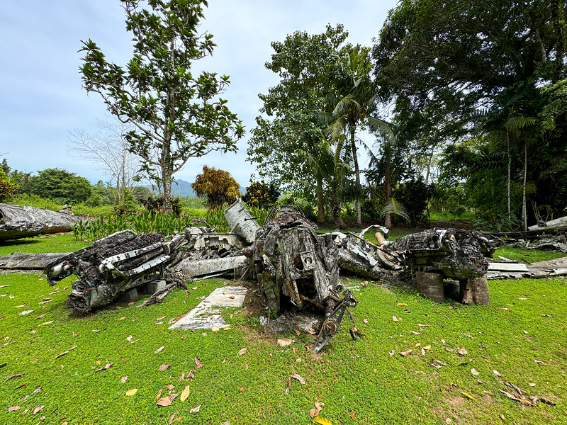 WWII war plane at the Vilu War Museum on Guadalcanal, Solomon Islands