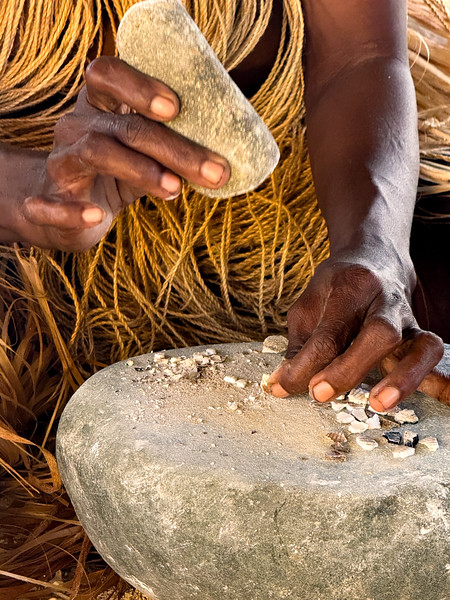 Making of shell money in Langa Langa Lagoon, Malaita, Solomon Islands