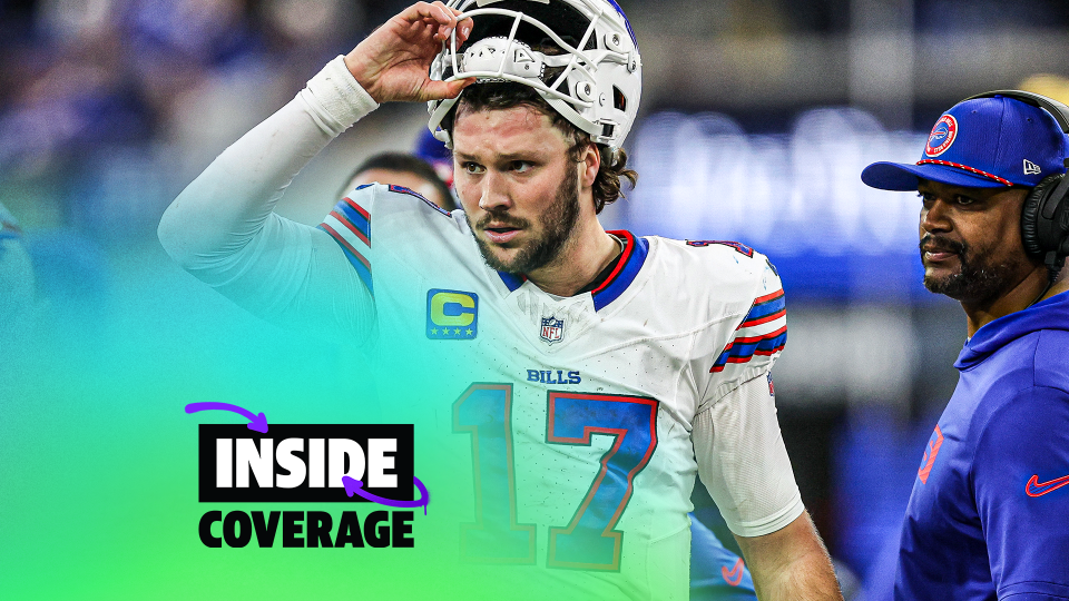 INGLEWOOD, CA - 8 DESEMBER: Josh Allen #17 dari Buffalo Bills bereaksi pada kuarter keempat pertandingan melawan Los Angeles Rams di SoFi Stadium pada 8 Desember 2024 di Inglewood, California (Foto oleh Harry How /Getty Images)