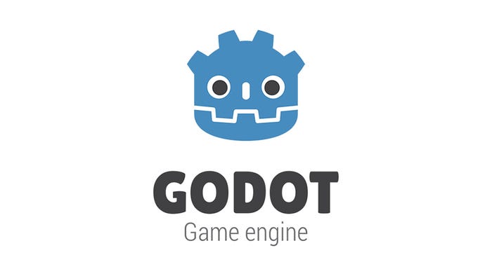 Logo mesin permainan Godot: kepala robot biru.