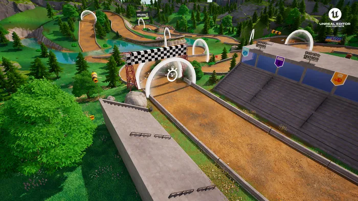 Tangkapan layar proyek jalan raya di Unreal Engine