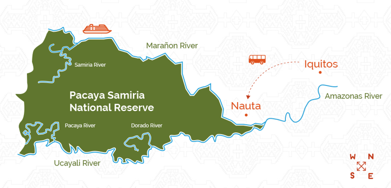 Delfin Amazon Cruises route map