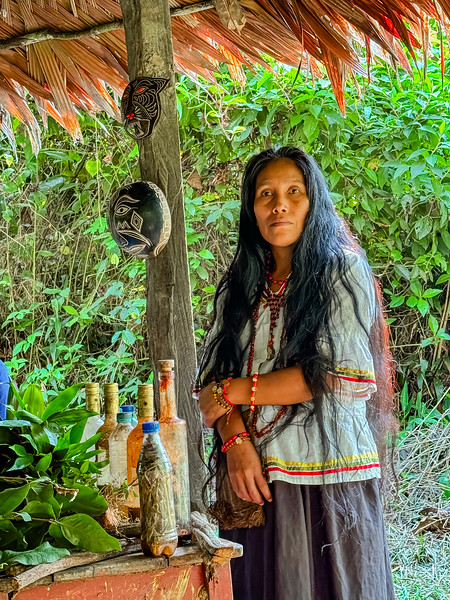 Amazon Rainforest shaman near Iquitos, Peru