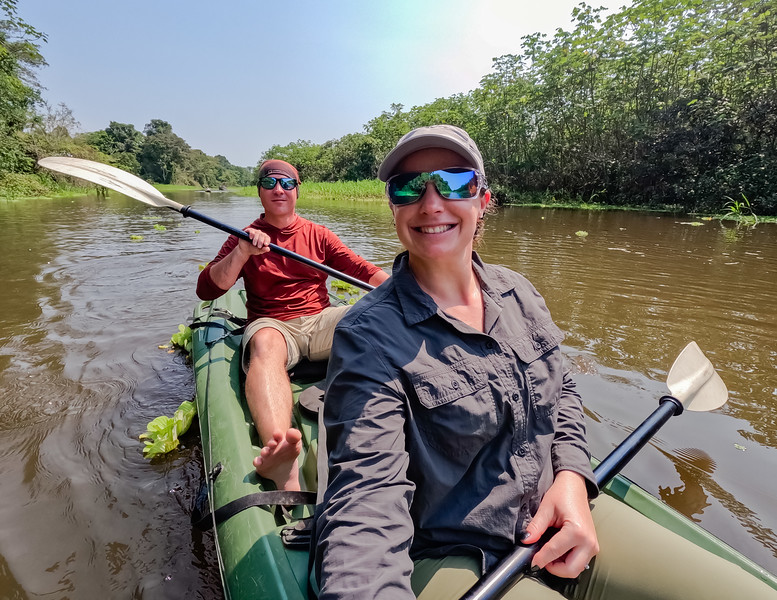 David and Lina Stock kayaking in the Pacaya Samiria National Reserve near Iquitos, Peru
