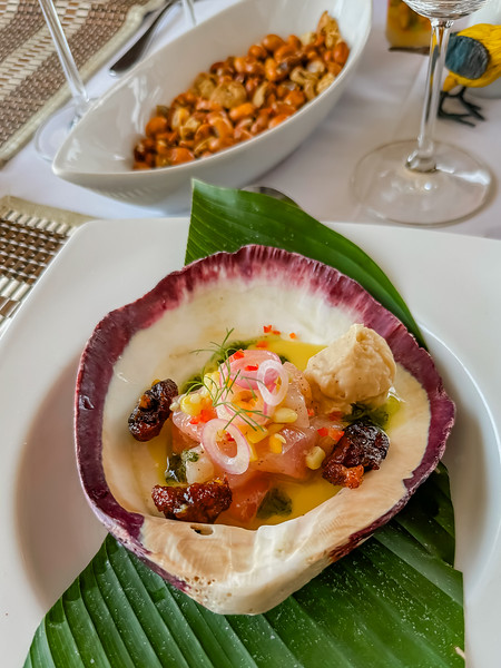 Fresh ceviche onboard a luxury Amazon cruise
