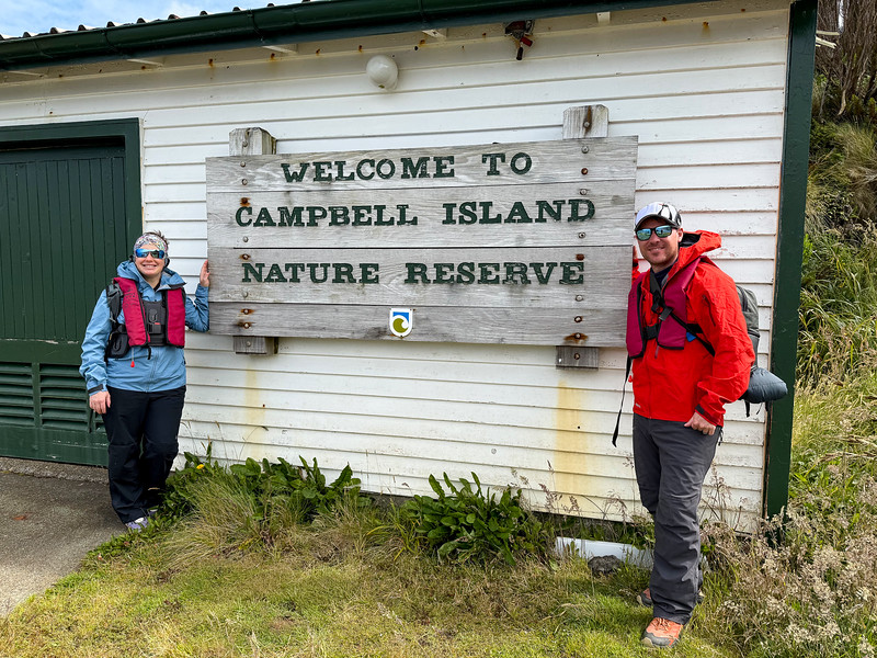 Lina and David Stock at Campbell Island in the Subantarctic Islands of New Zealand