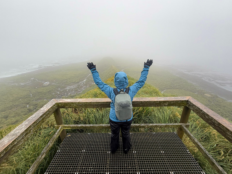 Lina Stock at the Razorback Ridge Lookout on Macquarie Island