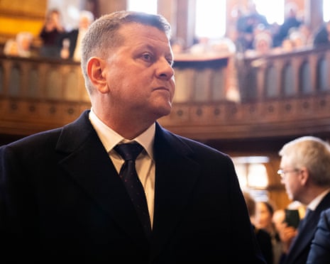 Ambassador of Ukraine to the UK, General Valerii Zaluzhnyi, attends an interfaith prayer service to mark the third anniversary of Russia's invasion of Ukraine at the Ukrainian Catholic Cathedral, London.