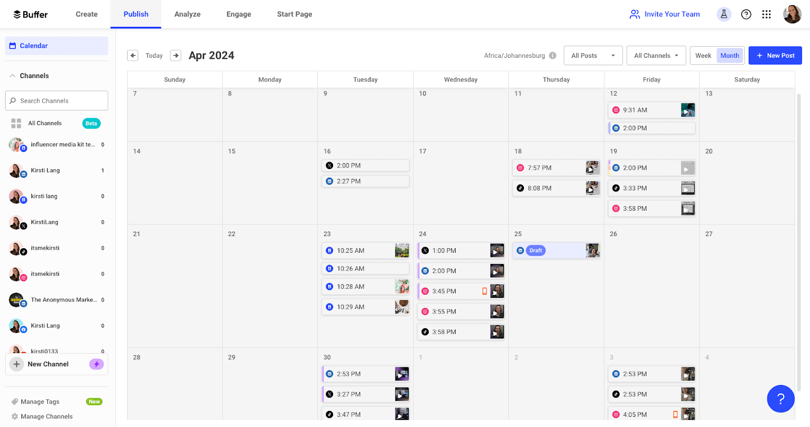 a view of scheduled posts in beragampengetahuan, perfect for mapping out a social media campaign