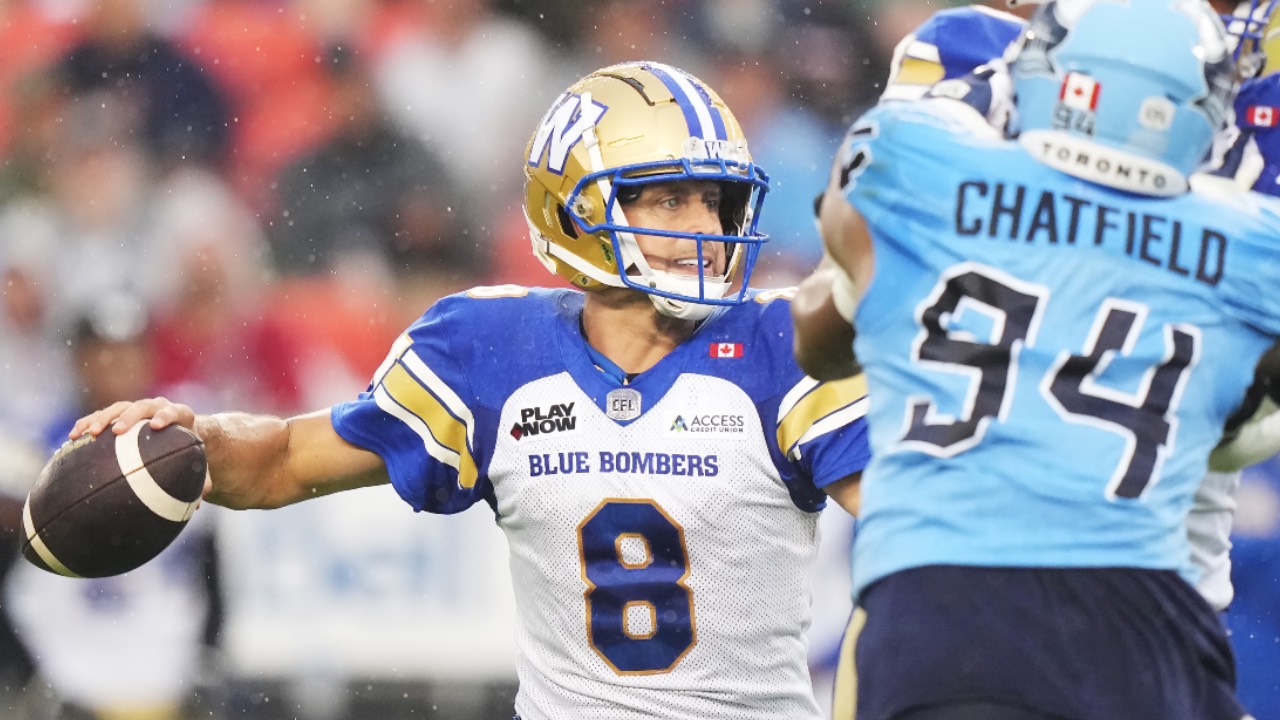 Zach Collaros Blue Bombers meninggalkan Argonauts dengan cedera yang jelas.

 – Beragampengetahuan