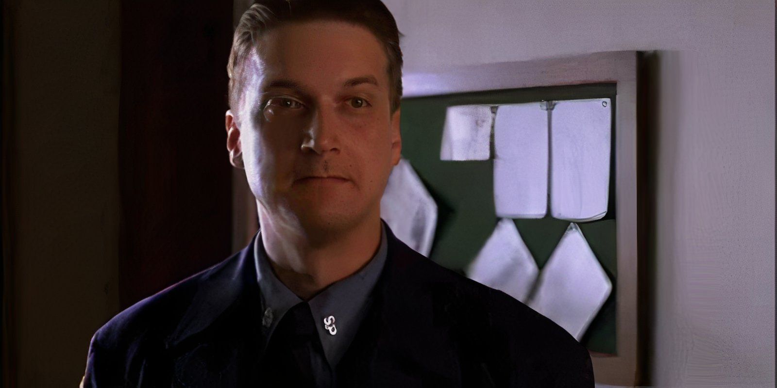 Guard Wiley looking ahead in The Shawshank Redemption
