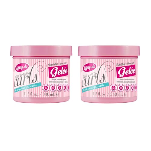 Dippity Do Girls With Curls Light Hold Gelee, Shape, Smooth & amp; Formula keriting terpisah dengan lidah buaya, vitamin E & amp; Protein gandum, bebas dari gandum, tidak pernah renyah, rambut keriting untuk wanita 2 paket