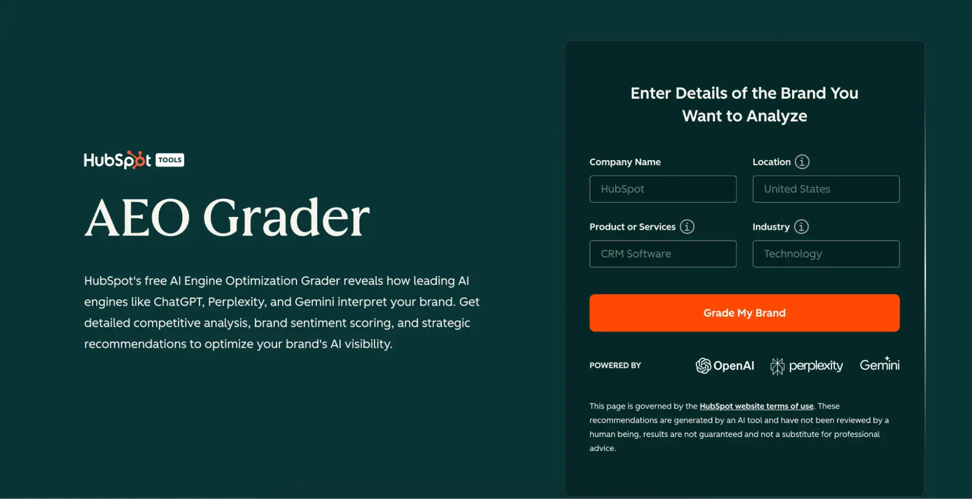 screenshot showing beragampengetahuan’s aeo grader, a tool to help brands align with new consumer search behavior