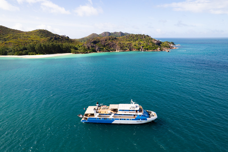 Variety Cruises Pegasos ship in the Seychelles