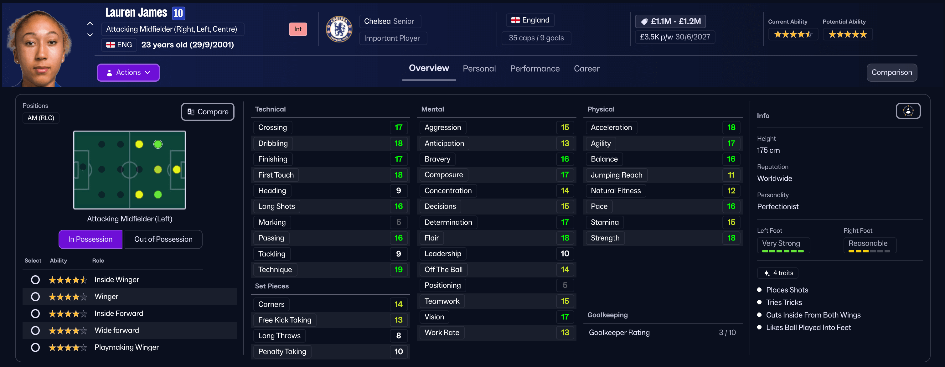 FM26 James stats