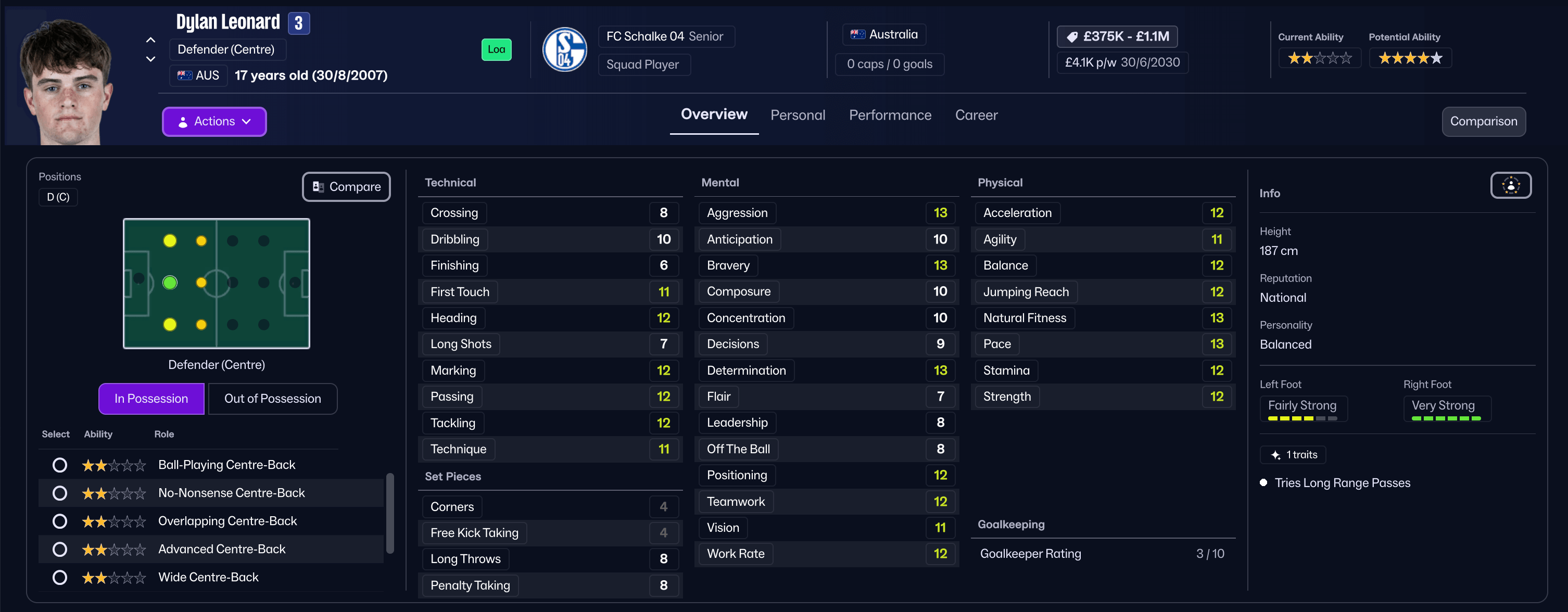 FM26 Leonard stats
