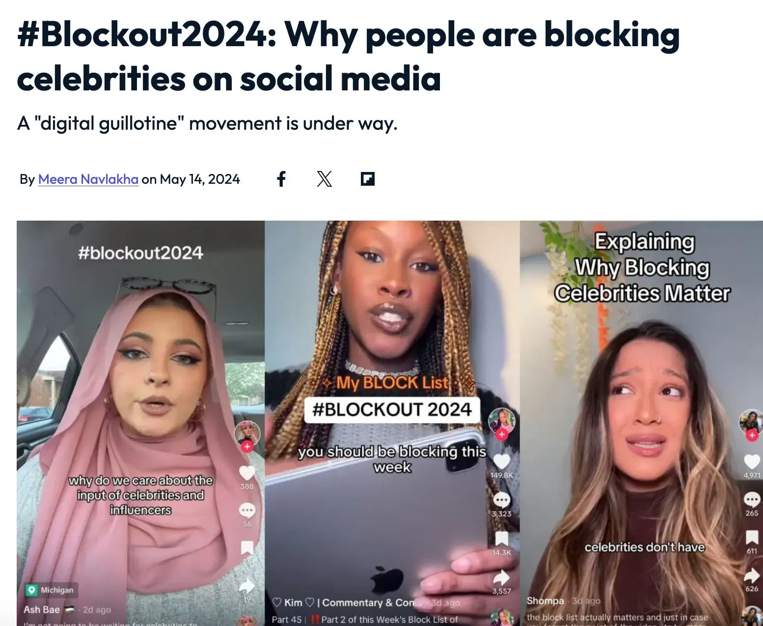 #Blockout2024: Mengapa orang memblokir selebriti di media sosial; satu "guillotine digital" pergerakan sedang berlangsung