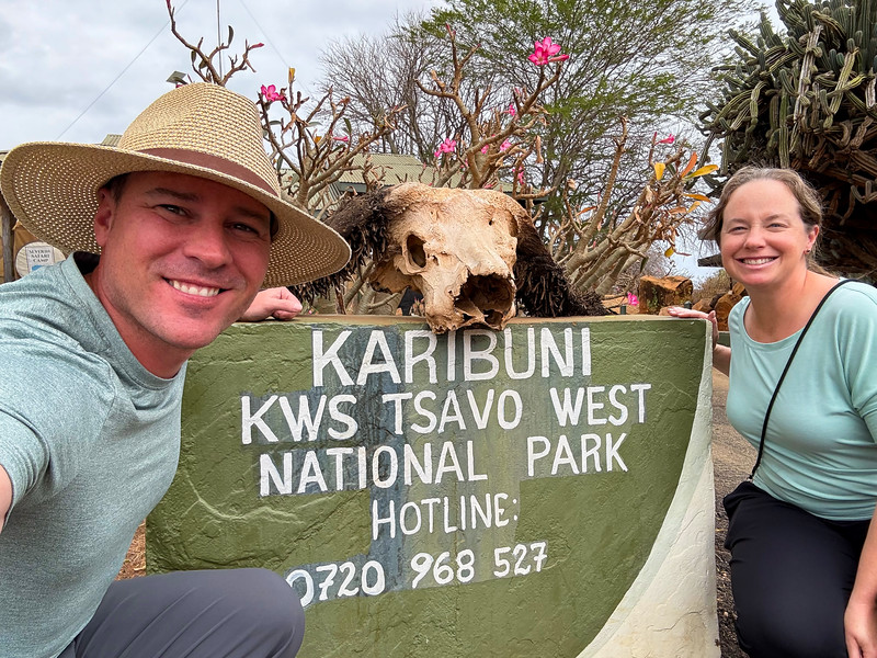 Lina and David Stock at Tsavo West National Park, Kenya