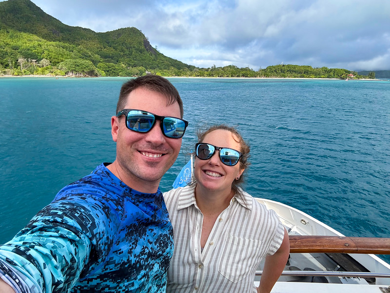 Lina and David Stock with Variety Cruises Seychelles cruise