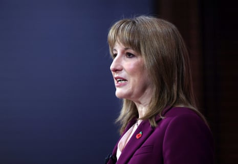 Rachel Reeves at her speech this morning.